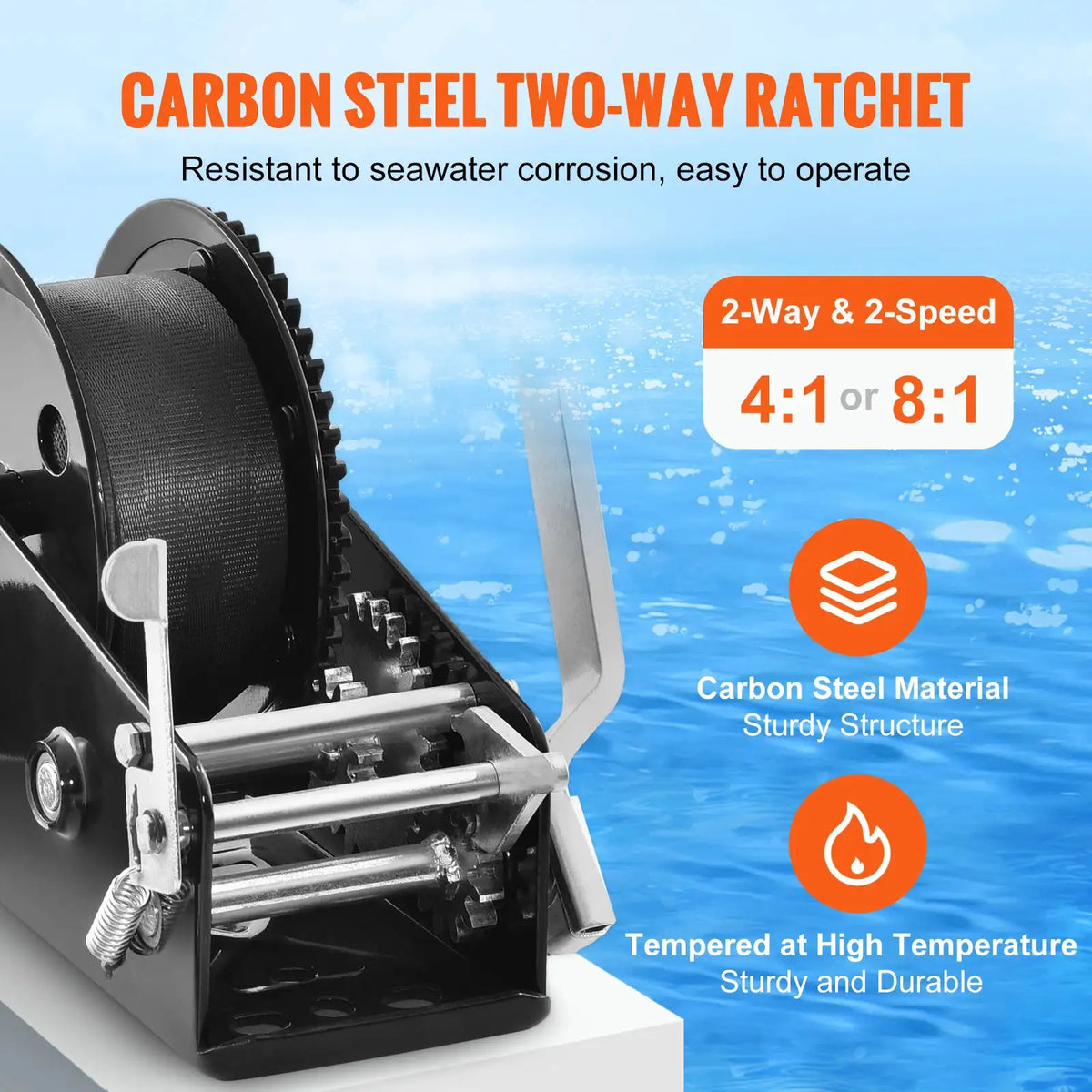 Manual Boat Trailer Winch With Ratchet — product view 3