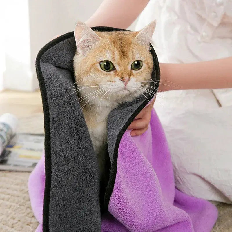 Pet Towel Bathrobe Soft Fiber Absorbent Quick Dry Washcloth