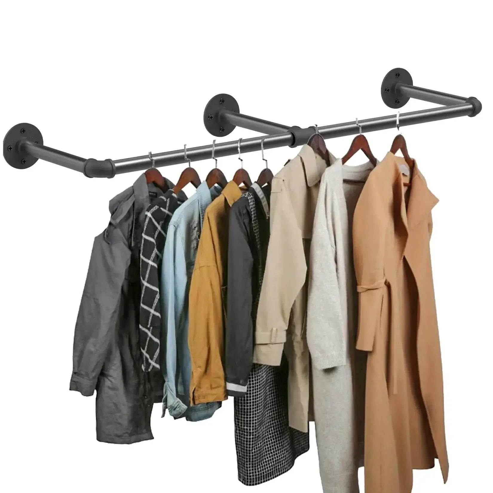 180cm Bedroom Garment Rail Multipurpose Rack Sturdy Frame