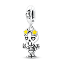 Halloween Skull Charm Bead Sterling