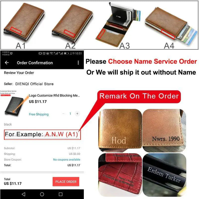 RFID Carbon Fiber Men's Wallet Personalized Security Style