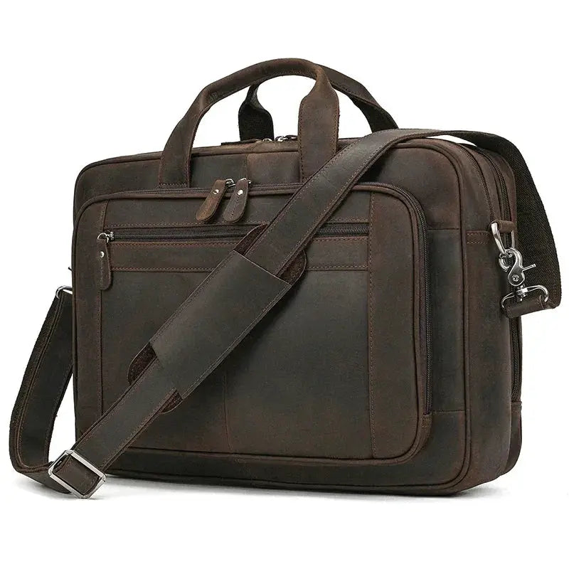 Leather Briefcase for Work Travel — product view 9