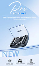 Boya Boyalink 2 Lavalier Microphone System For IPhone Android Cameras Stream Pro