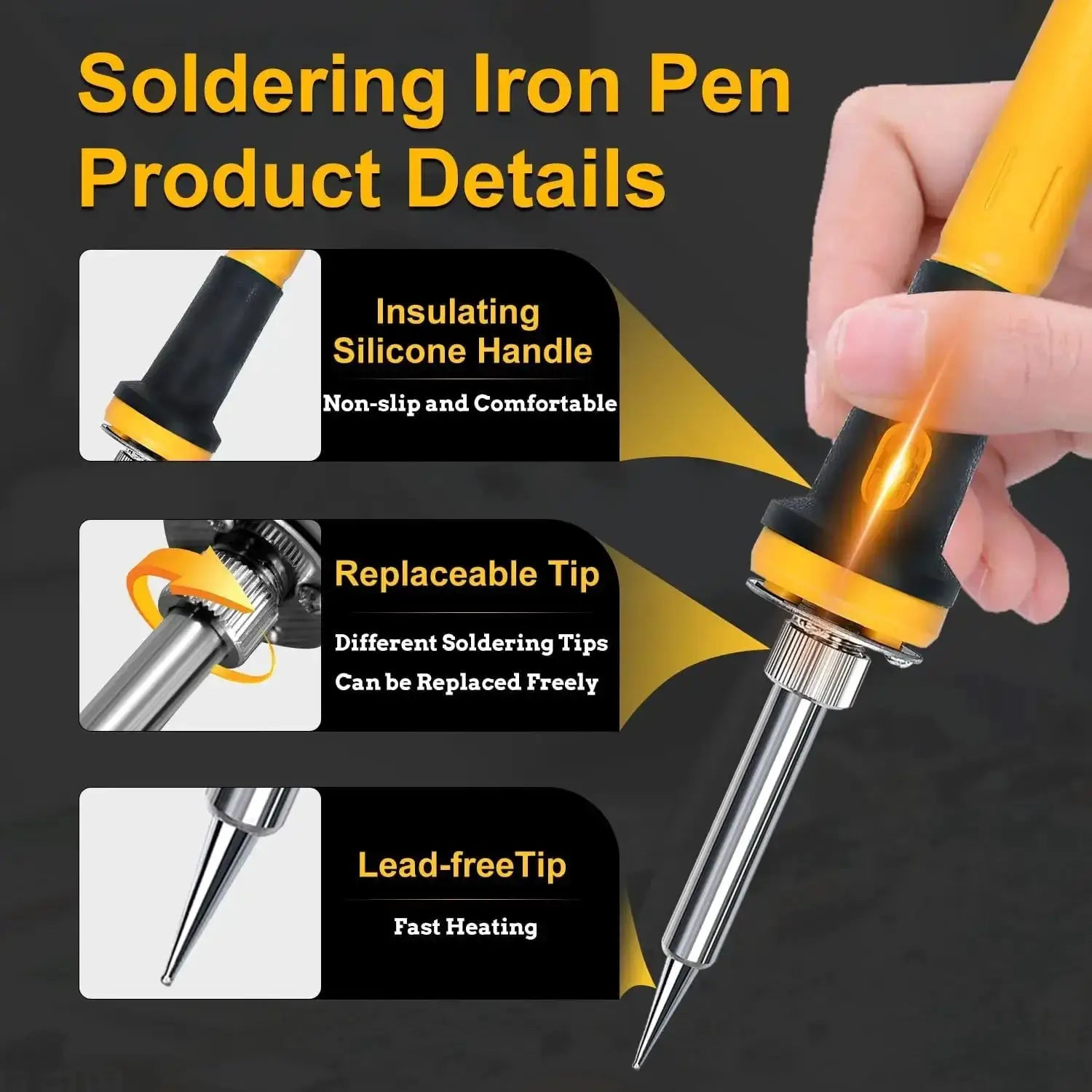 Cordless 60W Soldering Iron With Adjustable Temp Control