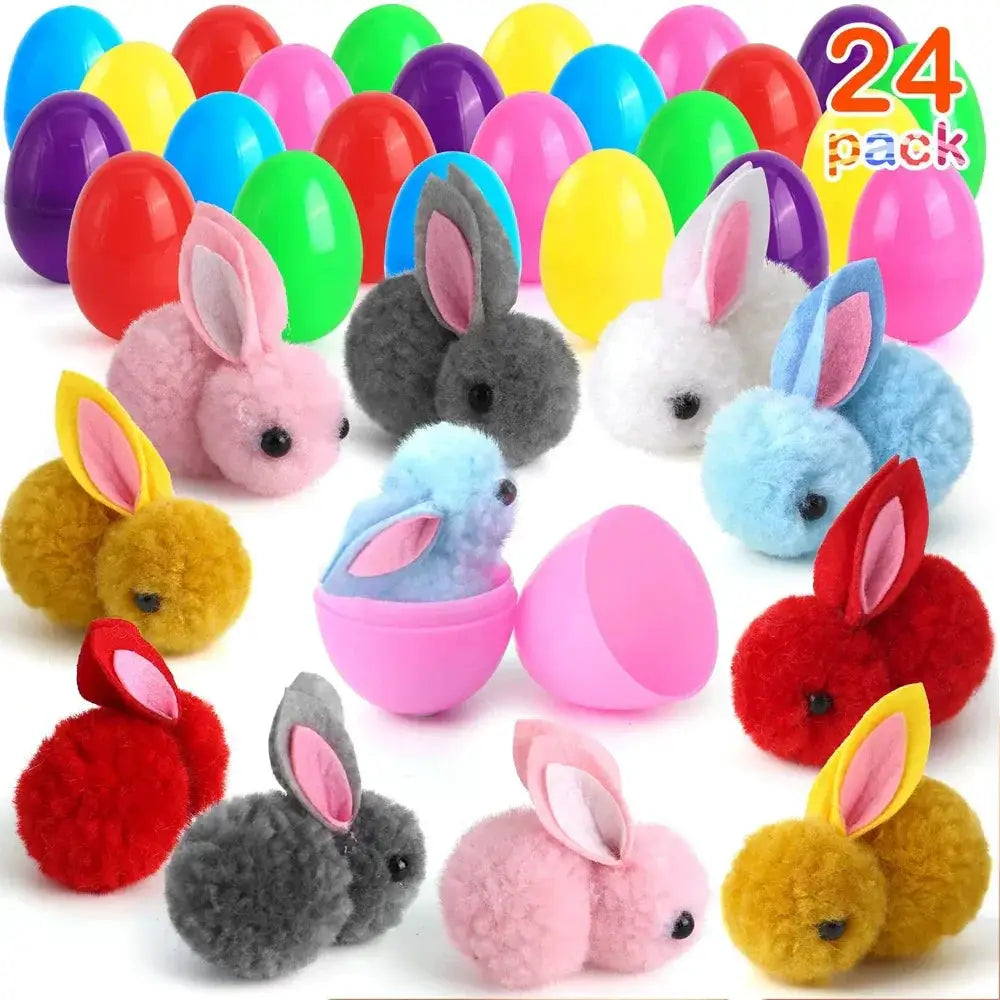 12 And 24 Pack Easter Egg Mini Rabbit Plush Blind Box Toys