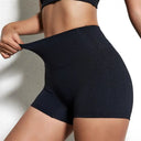 Plus Size High Waist Yoga Shorts - Stretchy