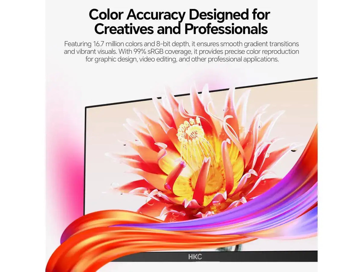 HKC 27 inch Full HD 144Hz FHD IPS 99% sRGB, HDMI & VGA Ports Low Blue Light Gaming Computer Monitor V2718S