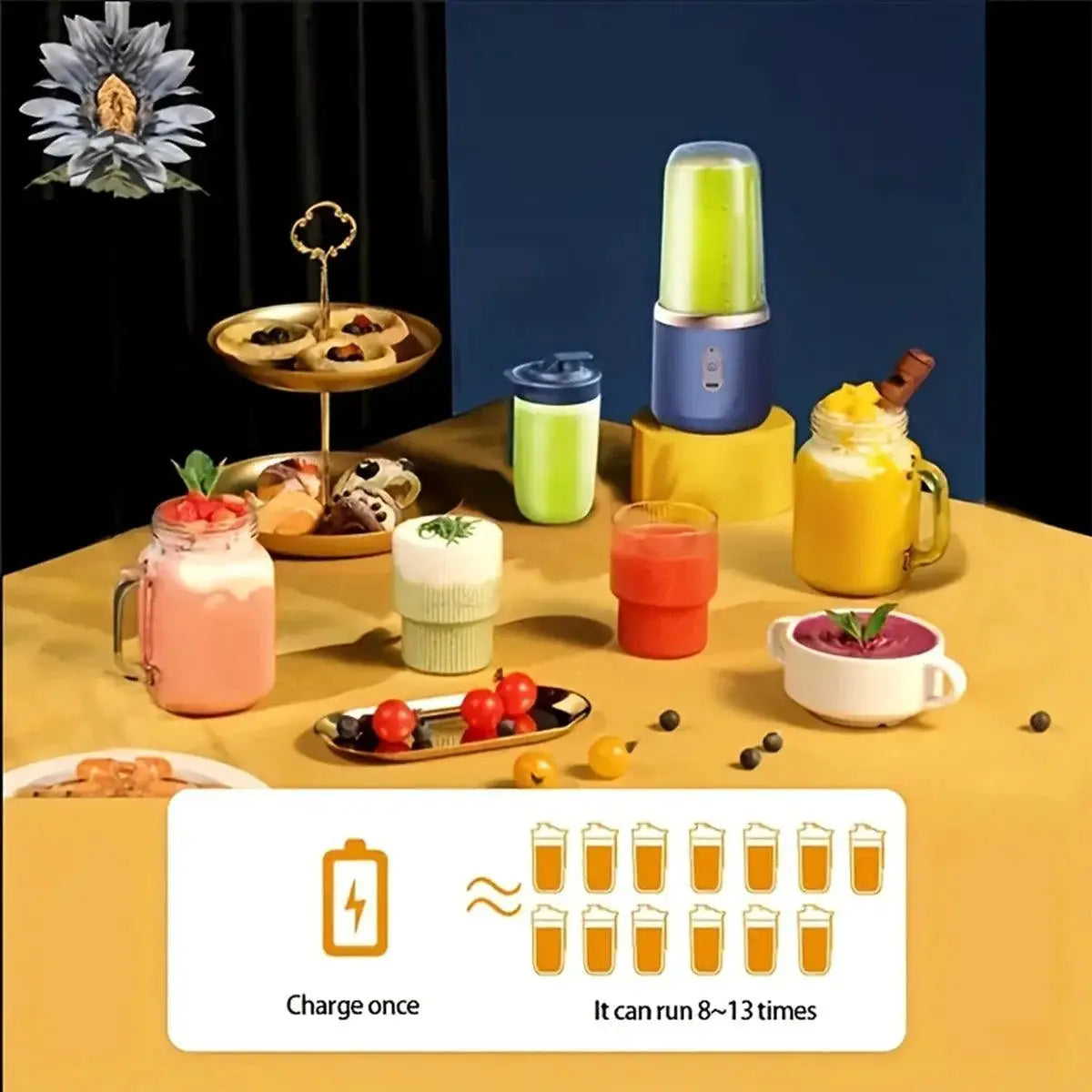 Double Cup Multifunction USB Fruit Juicer Blender Maker
