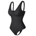 Deep V Neck Shapewear Bodysuit with Built-In Bra Slimming Thong Body Shaper