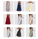 Elegant Spaghetti Strap Midi Dress Women Party Slim A Line