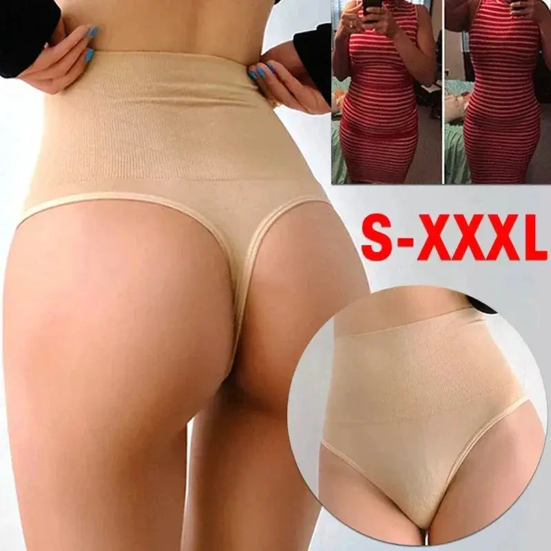 High Waist Tummy Control Panties Women Thong Shaper Brief