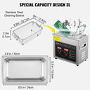 SucceBuy Ultrasonic Cleaner Stainless Steel Portable Cleaning Washing