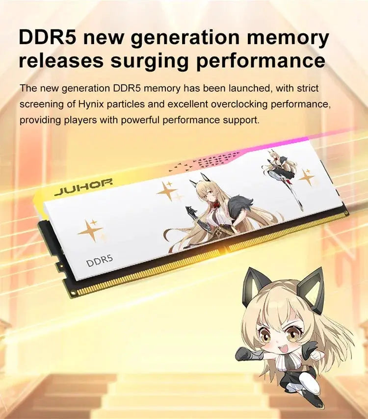JUHOR RGB DDR5 16GB 6400MHz Desktop Memory Module Elite