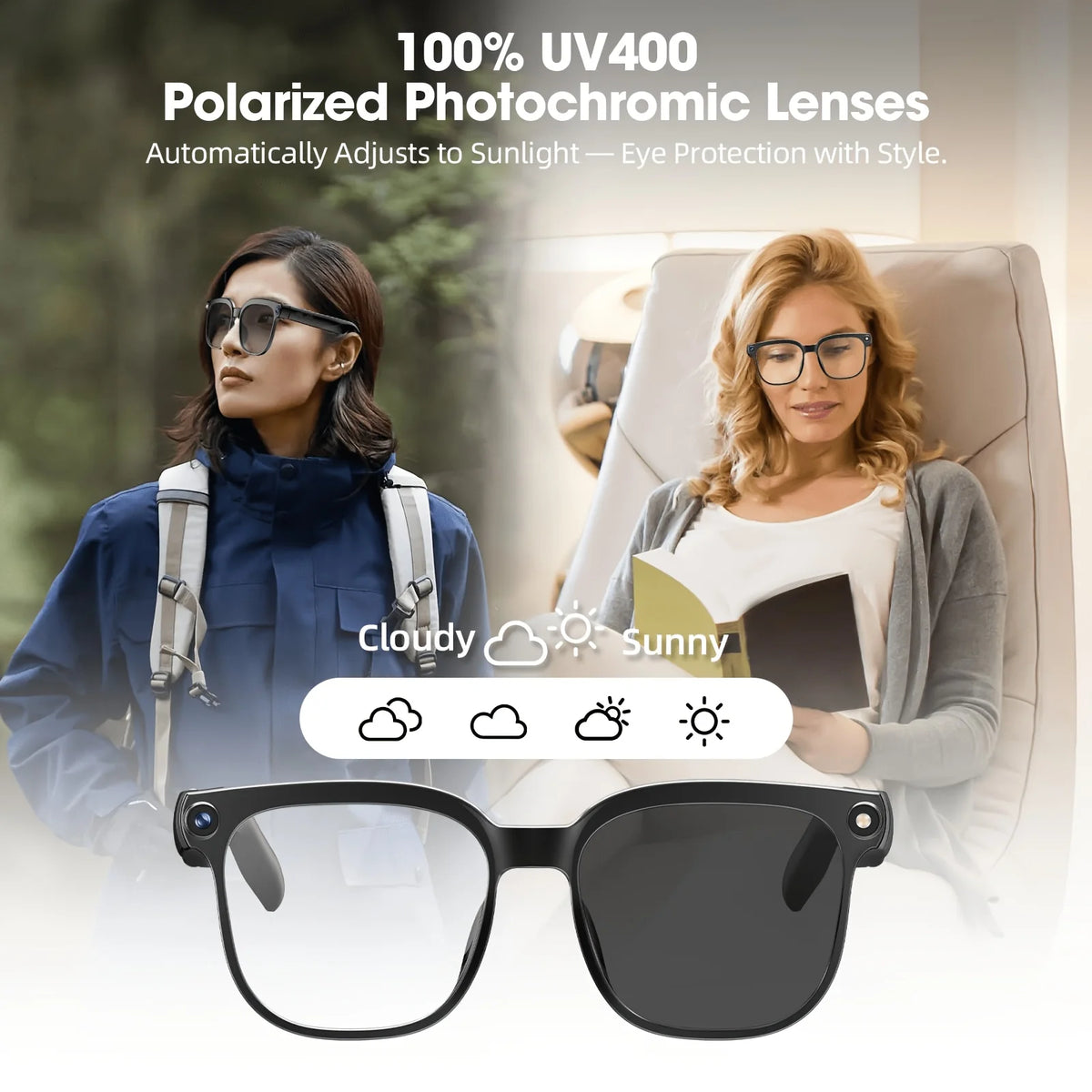 Smart camera glasses 8-megapixel HD