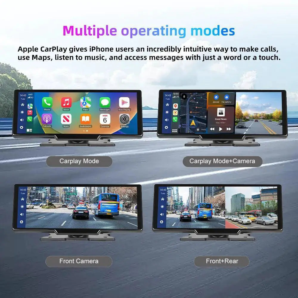 Podofo Wireless CarPlay GPS Mirror Video Navigation System