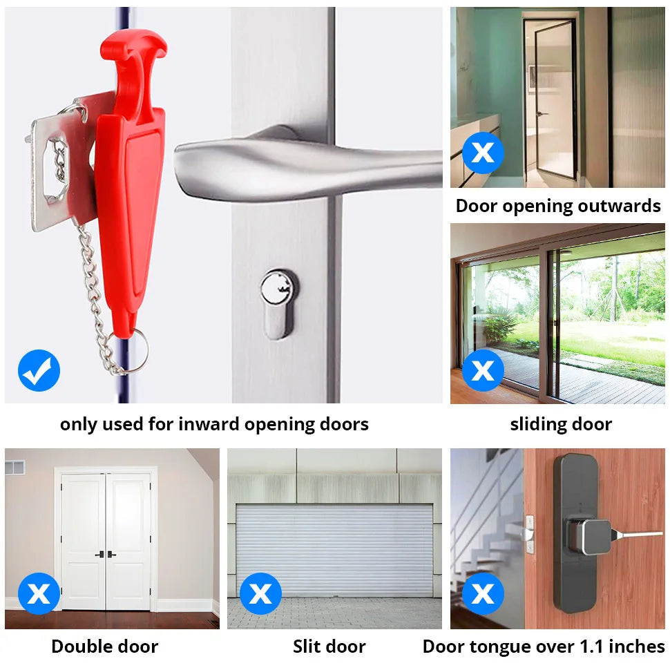 Portable Security Door Lock Travel Anti‑Theft Door Locker — product view 2
