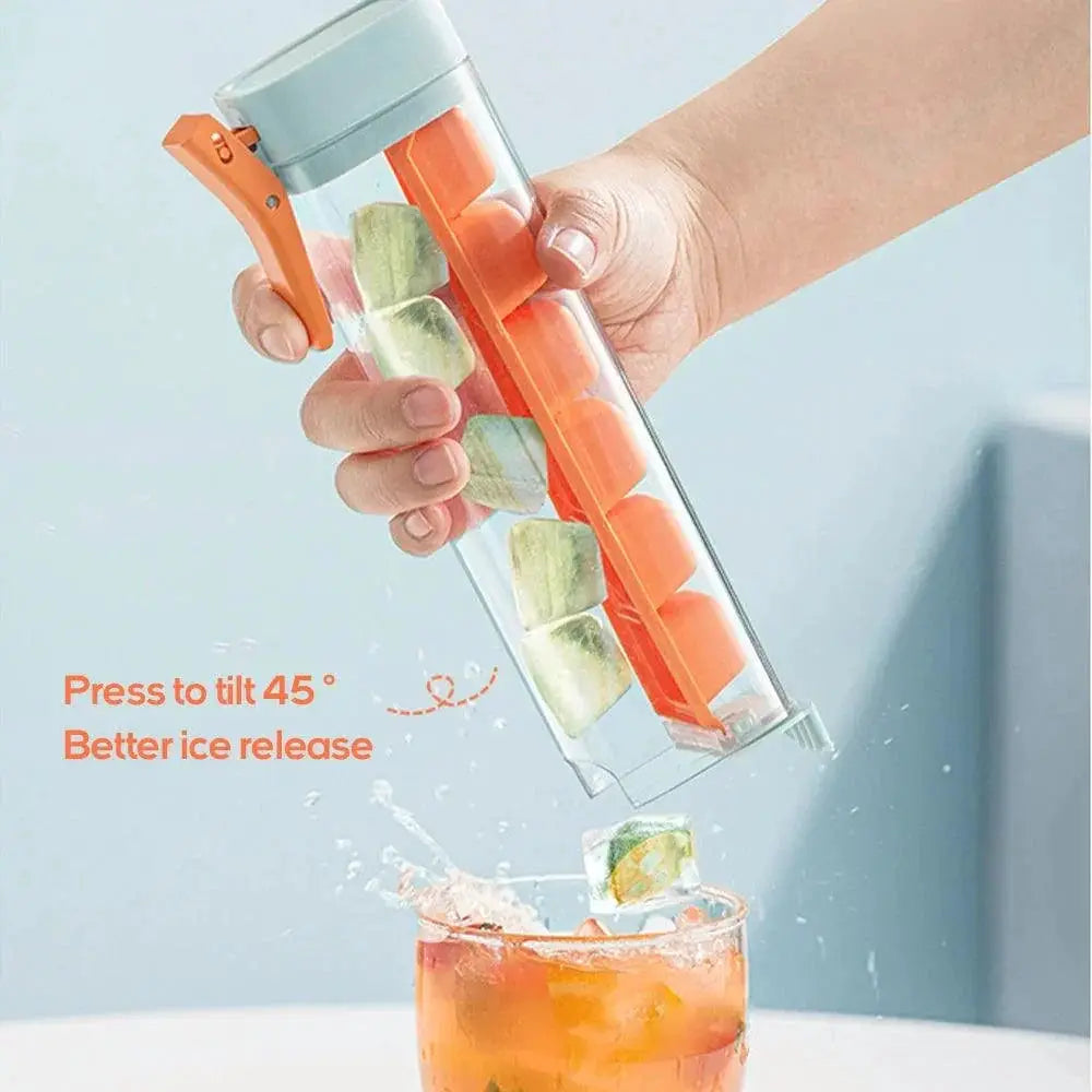 One Handed Ice Cube Tray With Lid Press Ice Cube Maker