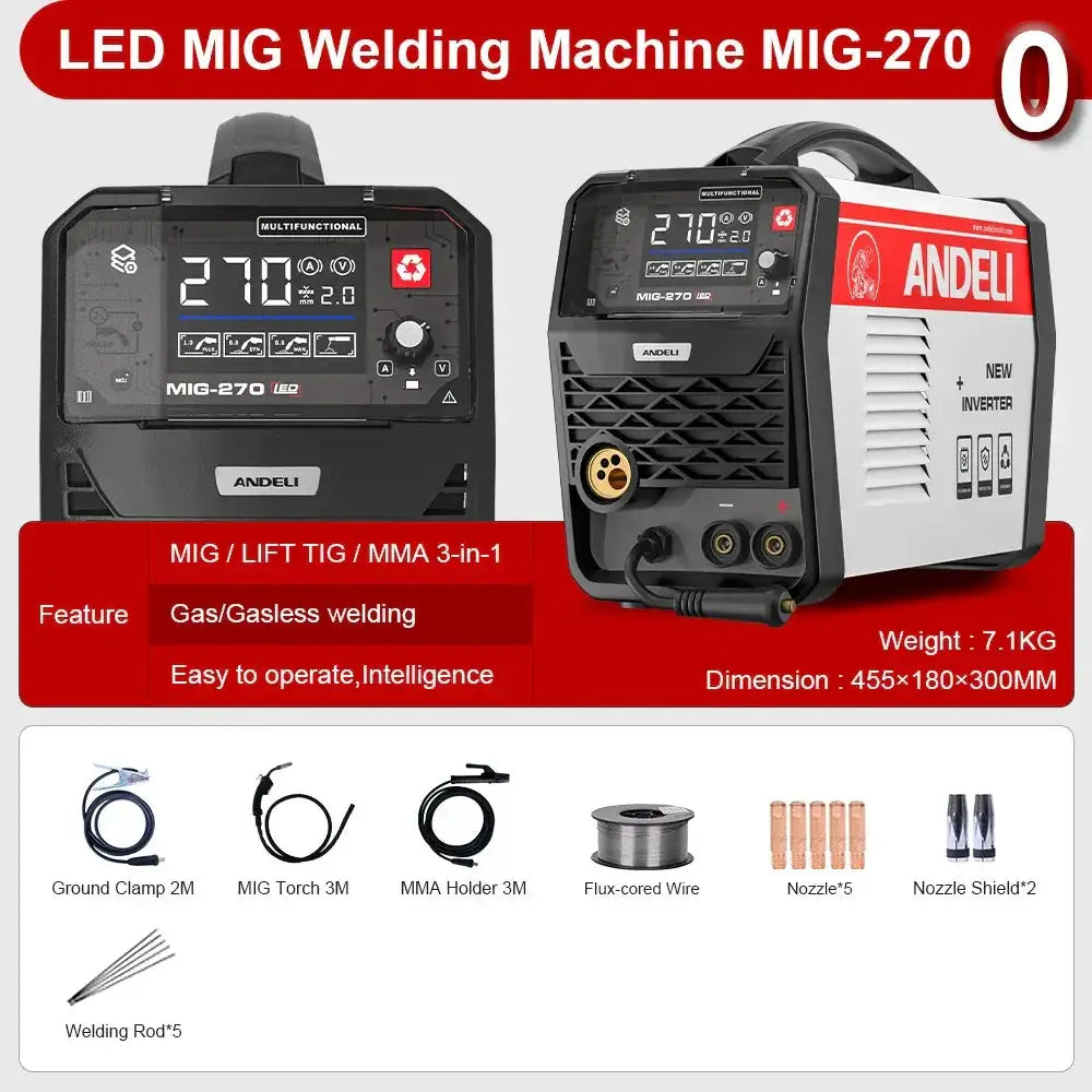 ANDELI Semi Automatic MIG TIG ARC Welding Machine 3 In 1