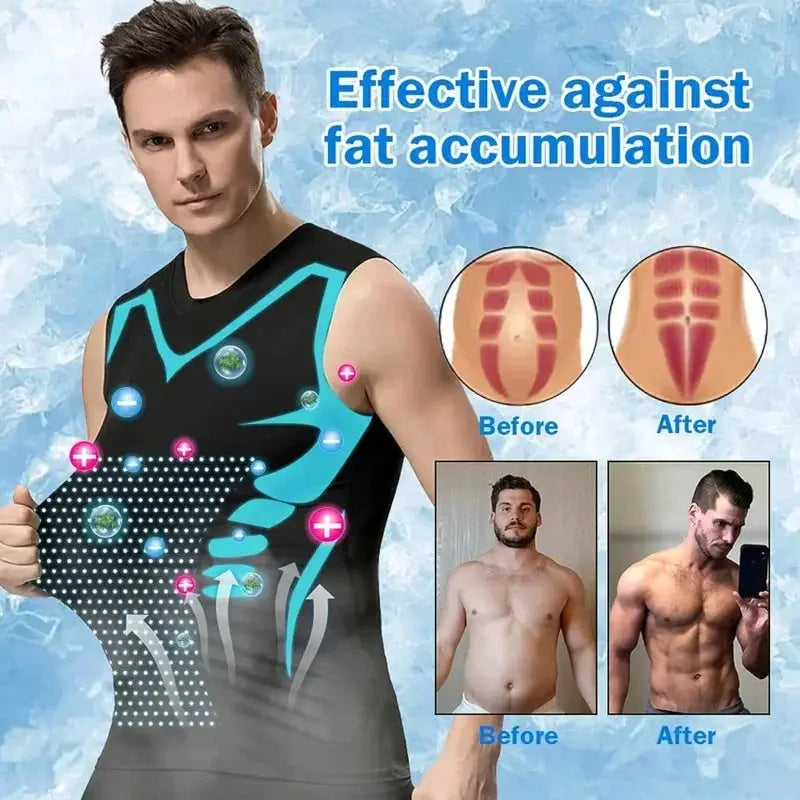 Mens Ionic Compression Slimming Tank Top With Tummy Control