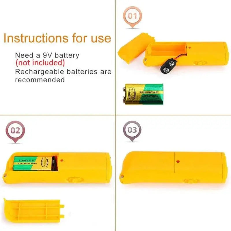 Three In One Ultrasonic Dog Repeller Trainer Led Flashlight