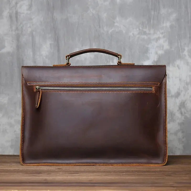 Vintage Large Capacity Crazy Horse Leather Bag For Men - OurLum.com