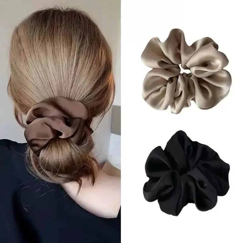 Satin Feel Hair Tie And Elegant Headband For Women