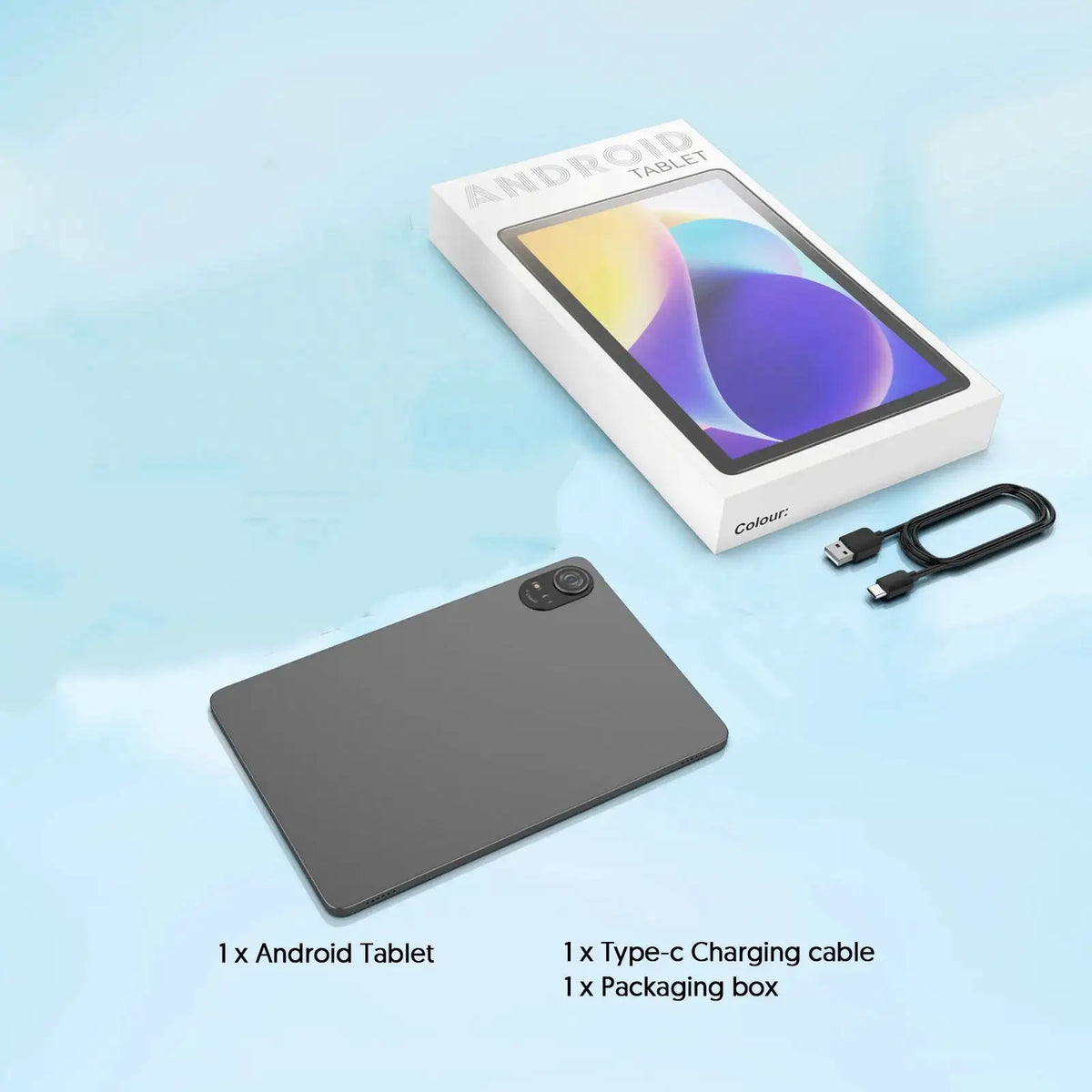 BAKEN 10-inch Android 15 Tablet, Penta-core Processor, 24GB (6GB + 18GB Extended) RAM + 128GB ROM, Dual-band Wi-Fi 6, 8000mAh