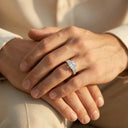 Princess Moissanite Ring in Sterling Silver Three