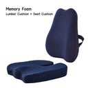 Ergonomic Memory Foam Seat Cushion and Back Pillow Set Comfort