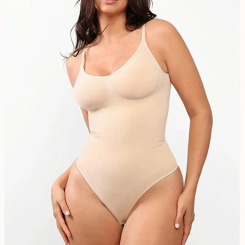 Guudia Seamless Backless Thong Bodysuit For Curves Comfort