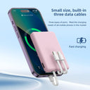 Compact Power Bank - Built In Cables Quick Charge