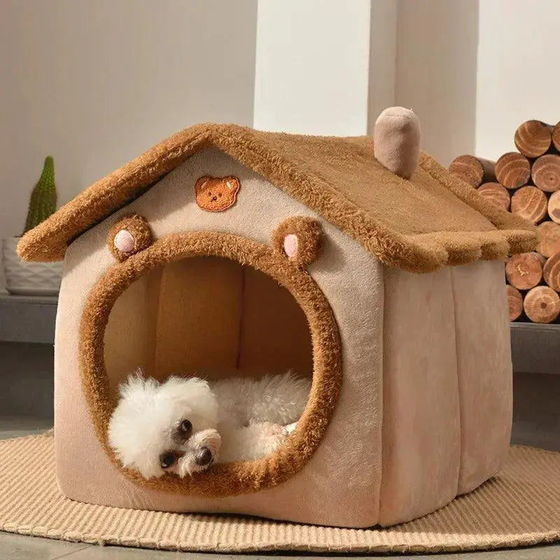 Foldable Winter Warm Cat Bed For Small Pets Cozy Nest