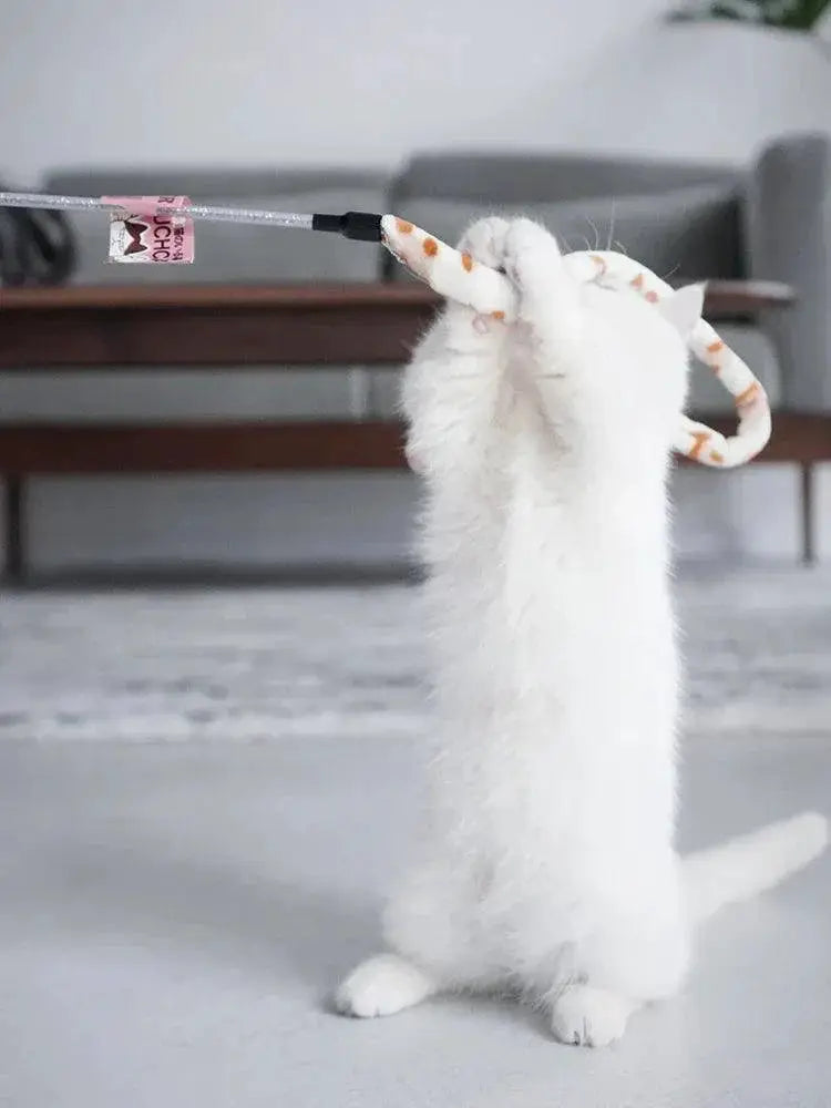 Feather Cat Teaser Wand Interactive Caterpillar Toy For Cats