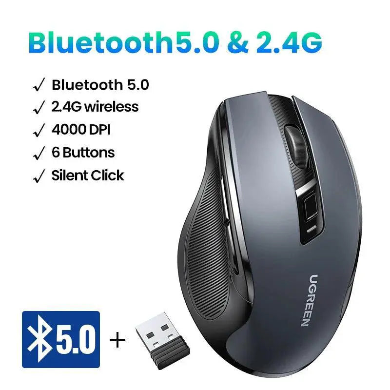 UGREEN Wireless Ergonomic Design Mouse For MacBook Tablet PC