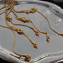 eManco Stainless Steel Y-shaped Collarbone Pendant Necklace