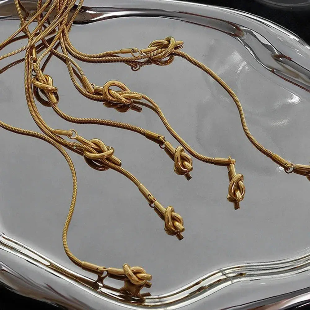 Stainless Steel Y Shaped Collarbone Pendant Necklace