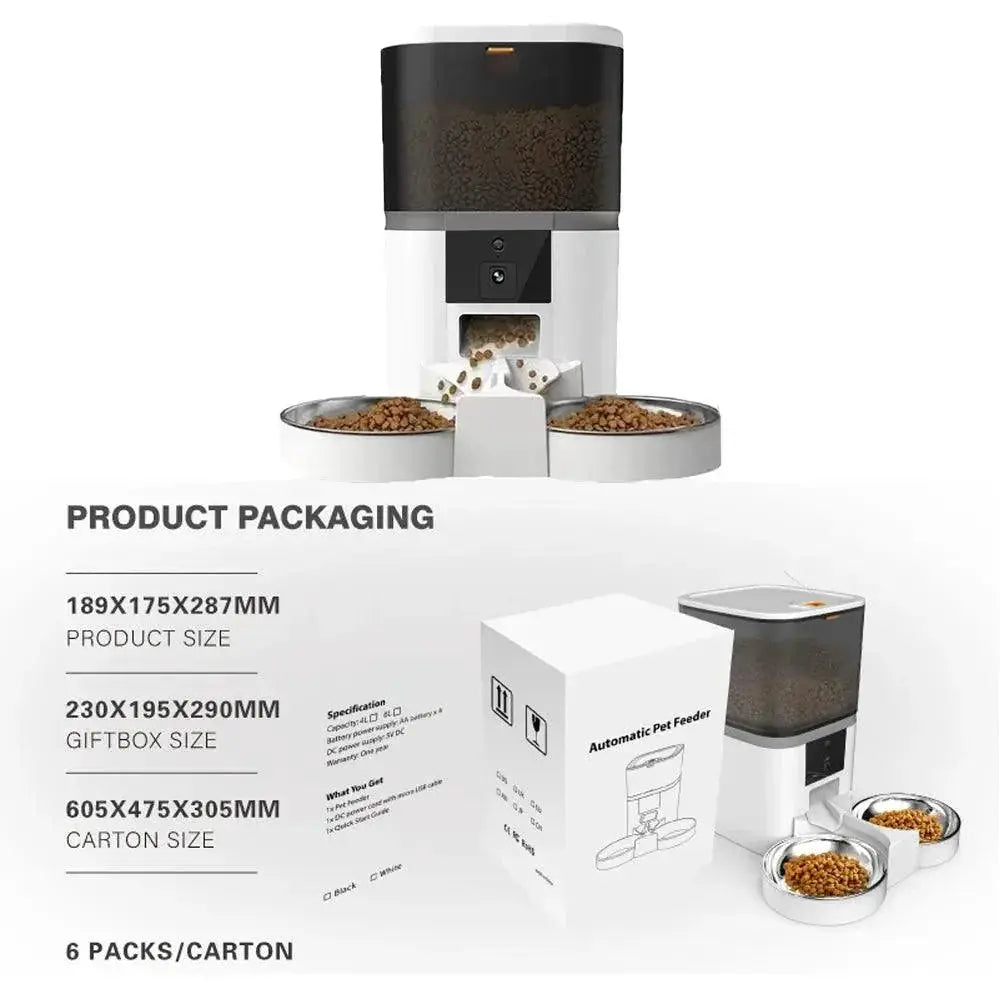 4L Pet Feeder With HD Camera Automatic Dispenser For Pets