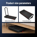 2 In 1 Folding Walking Pad Treadmill Handles Quiet Home Fitness