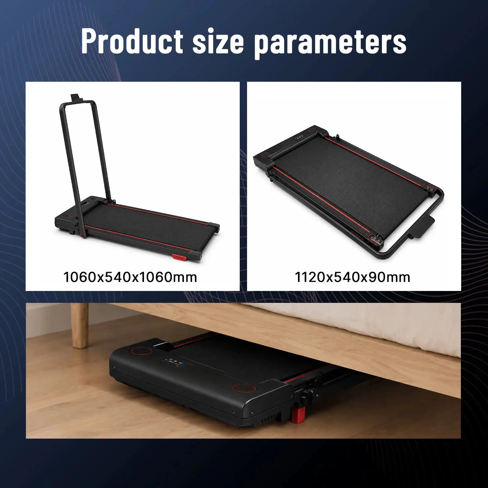 2-in-1 Folding Walking Pad Treadmill with Handles, Vibration Relaxation Function, Home Office Fitness for Small Apartments