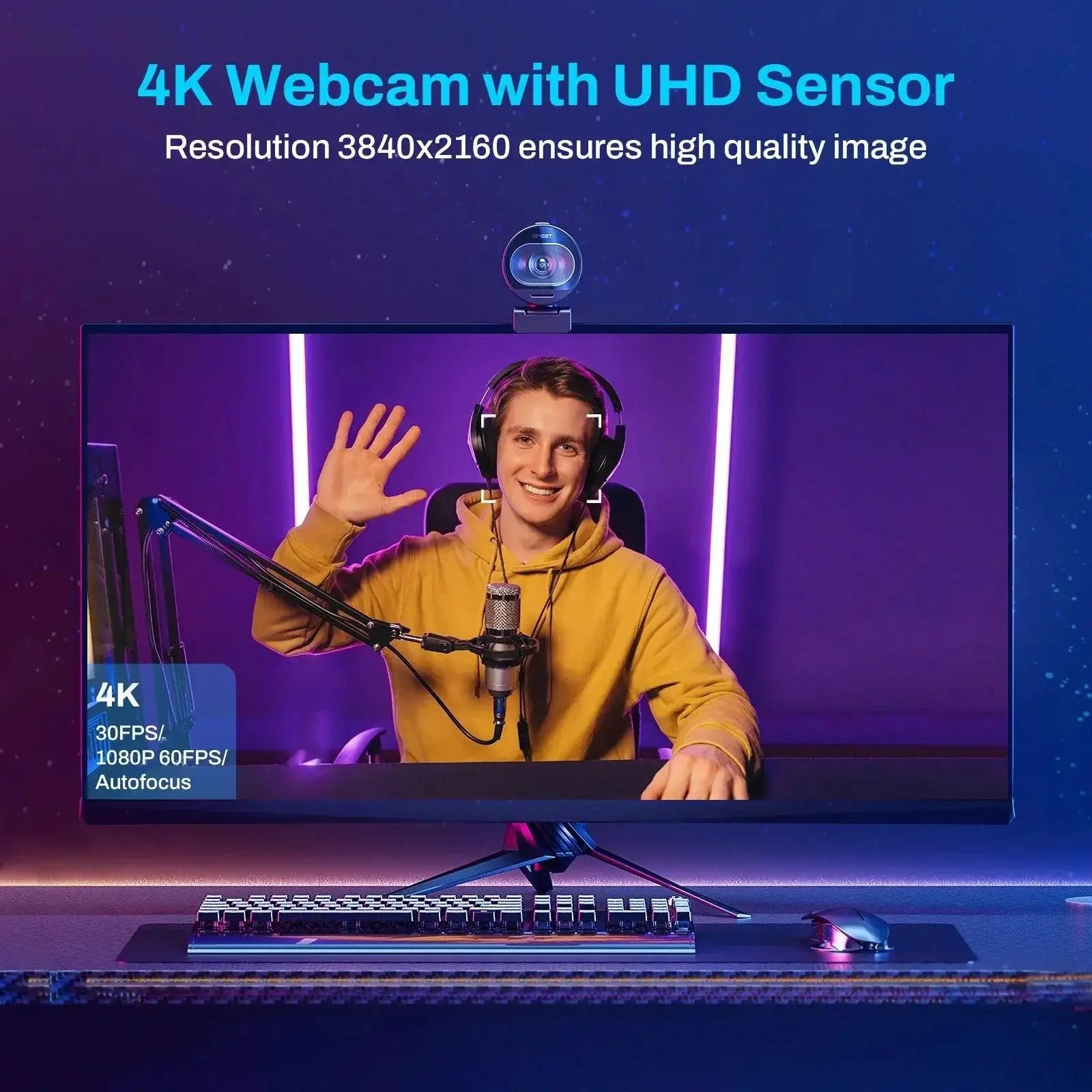 4K Streaming Webcam Autofocus For Crystal Clear Video