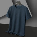 Waffle Round Neck Short Sleeve T Shirt For Men