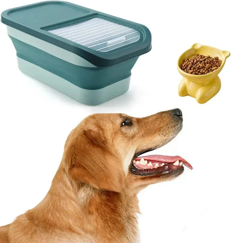 Collapsible Pet Food Container Airtight Foldable Storage