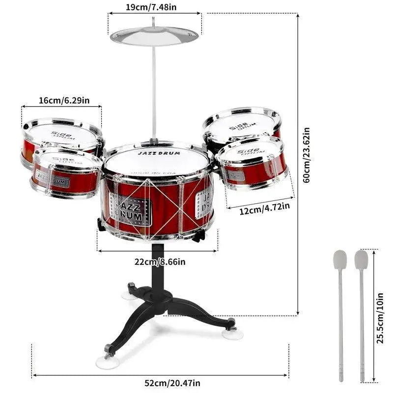 Kids Drum Set Musical Toy Kit For Toddlers Jazz Fun