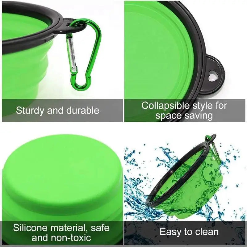 Portable Silicone Dog Bowl Soft Easy Clean Travel Feeder