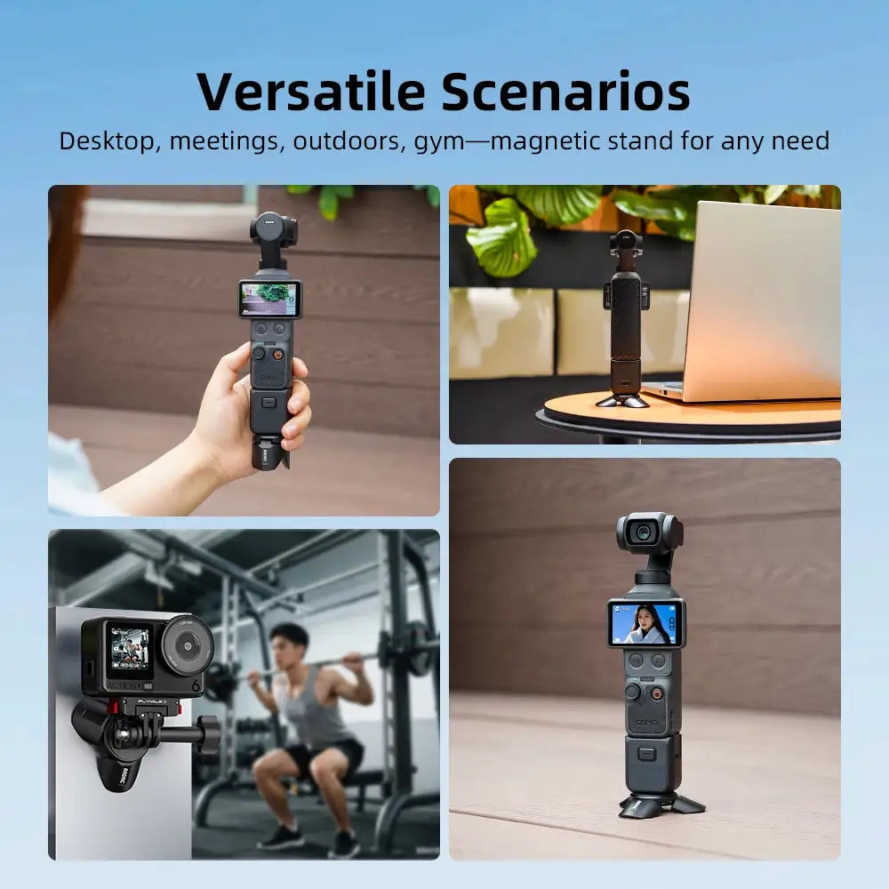 BRDRC Mini Tripod for DJI Pocket 4P/4/Pocket 3/Action 6/5/Osmo 360 Desktop Stand Magnetic Metal Tripod Camera Accessories