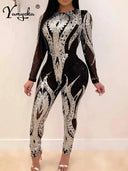 Glam Sequin Jumpsuit Nightlife for Women