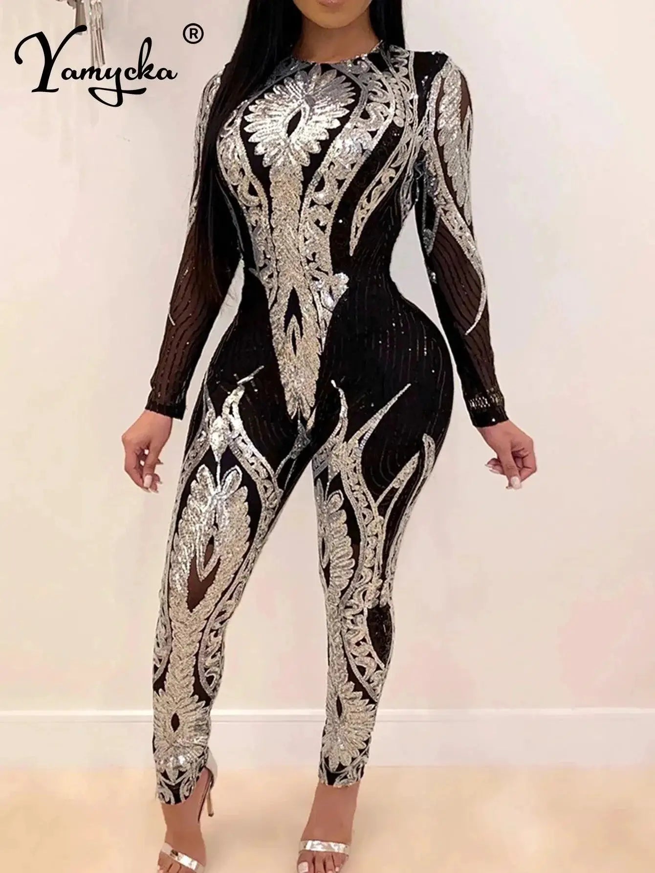 Sparkling Sequin Nightlife Glamour Jumpsuit Shimmering