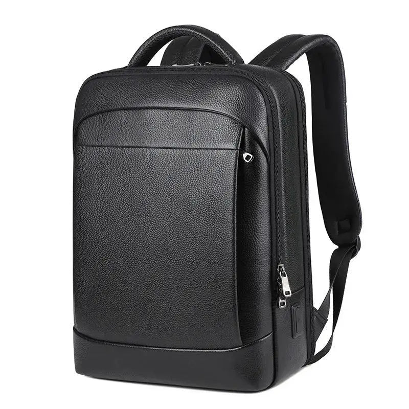 100% Genuine Leather Backpack For Men 15.6 Inch USB Charge - OurLum.com