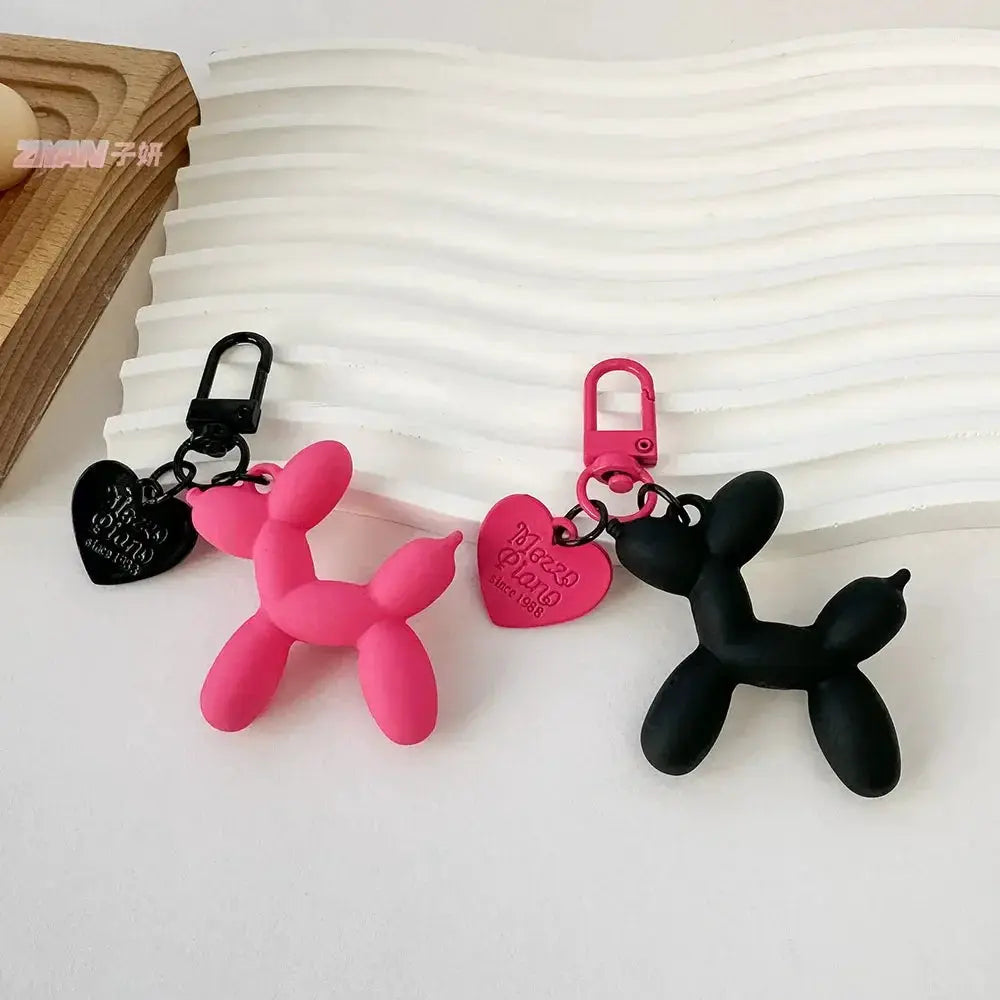 Cute Cartoon Balloon Dog Couple Keychains Gift Set Two Piece