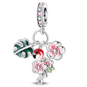 Charm Beads Sterling Silver Pink